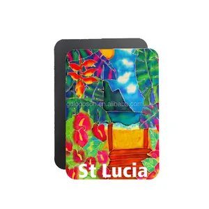 Die-Cut teneke resim mıknatıs klasik mıknatıslar Saint Lucia turistik hediyelik eşya buzdolabı mıknatısı özelleştirilmiş Saint lucia'ya hediyelik eşya hediyeler