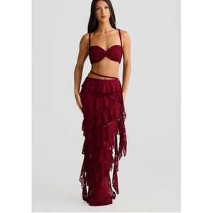 Ensemble 2 pièces personnalisé en dentelle pour femme 2026 – Haut court sans manches et jupe longue – Tenue bohème pour les vacances – Printemps-Été – Respirant - Product Image 5