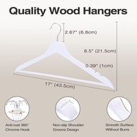 Cintres en bois massif naturel multifonctionnels pour vêtements, organisateur de vêtements simple en fer PE, 2 pièces