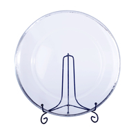 Assiette de présentation décorative en verre argenté de 13 pouces pour mariage, assiette de service ronde pour table à manger, vente en gros