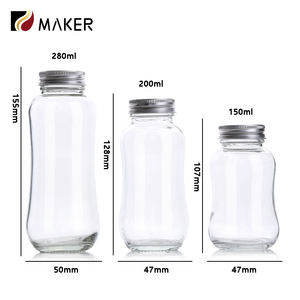 150Ml 250Ml Lege Heldere Kalebas Vorm Glas Verse Melk Thee Yoghurt Koud Water Drinken Vruchtensap Drankfles Met Aluminium Dop - Product Image 6