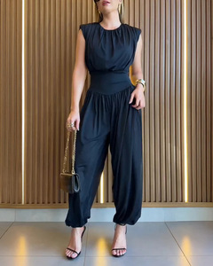 Summer Sleeveless Women's High Waisted <strong>Jumpsuits</strong> Solid Tummy Control <strong>Jumpsuit</strong> Loose Women's Casual <strong>Harem</strong> <strong>Jumpsuit</strong> - Product Image 3