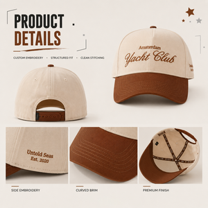 Gorras de Béisbol DYMF con Logotipo Personalizado OEM, Gorra de Béisbol con Visera Curva, Gorra de 5 Paneles con Logotipo Bordado Plano, Gorra de Dos Tonos - Product Image 3
