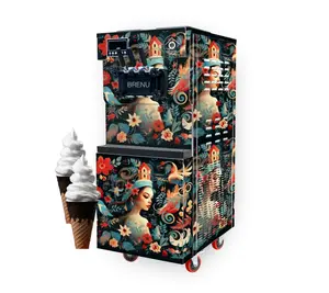 Máquinas de aperitivos comerciales de yogur congelado automáticas de fabricación Brenu, máquina de helados Softee a la venta