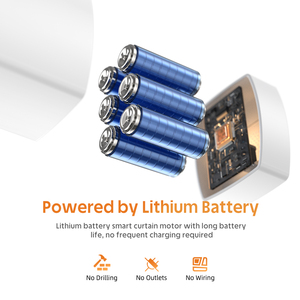 Rail de rideau motorisé intelligent WiFi Tuya Zigbee alimenté par batterie lithium rechargeable, en alliage d'aluminium - Product Image 3