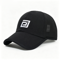 Casquette de baseball vintage imperméable de haute qualité à 6 panneaux avec bord incurvé et bande de finition, anti-humidité, avec fermeture auto-agrippante