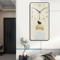 Cristal personnalisé porcelaine peinture murale Art décoratif maison impression numérique toile Base cadre montage-abstrait horloge murale