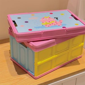Foldable Outdoor <b>Storage</b> <b>Box</b> 20L-30L Rectangle With Cat Design For Camping Picnic <b>Trunk</b> Organizer - Product Image 4
