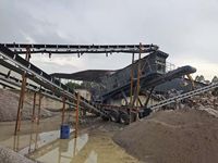 Pabrik Penghancur dan Penyaring Batu Lunak 60 TPH dengan Jaw Crusher & Impact Crusher Terkontrol PLC, Gearbox, Mesin, dan Konveyor