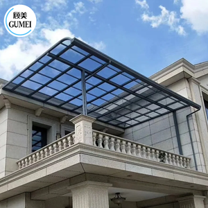 <span class=keywords><strong>Toldo</strong></span> de aluminio al aire libre fácil de montar sólido impermeable policarbonato Gazebo cobertizo balcón dosel - Product Image 2
