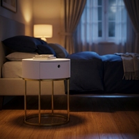 Minimaliste P2 MDF fer lit Table d'appoint stockage cuit au four peinture chambre meubles pour maison appartement salon