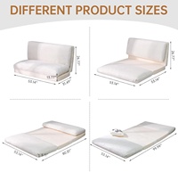 Fauteuils poufs pour adultes, canapé-lit pliant moderne en forme de L, matelas de sol avec rembourrage en mousse à mémoire de forme, housse en fausse fourrure douce et lavable
