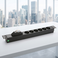 LE France PDU en alliage d'aluminium 19 pouces 220V 10A pour usage industriel, pour armoire réseau ou rack de serveur