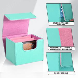Boîte de rangement pour cartes de jeu JUZI en cuir PU imperméable, avec intérieur en microfibre douce, personnalisable et durable pour cartes TCG - Product Image 3