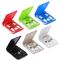 Ensemble cadeau de câbles USB biodégradables en paille de blé personnalisables 6-en-1, câble de données / Micro USB / Interface Type-C, câble multifonctionnel