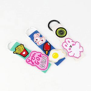 Wholesale Cute Keychain <b>Wristlet</b> Canvas Blank Embroidery Patch Metal Plastic Silicone Alloy Materials Fashionable Strap Gift - Product Image 2