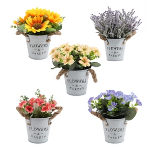 <span class=keywords><strong>H457</strong></span> Vente en gros de plantes artificielles en pot, tournesols, violets et fleurs de lavande pour la décoration de la maison, la chambre et le bureau - Product Image 4