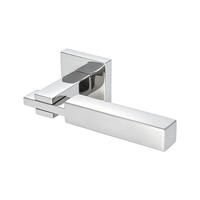 Poignée de porte intérieure minimaliste à barre droite avec design géométrique carré complet pour hôtel, villa, chambre à coucher, porte en bois