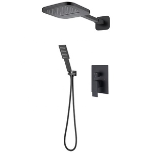 Treo Tường 2 Cách Ưa Thích Lượng Mưa Sang Trọng Vòi Hoa Sen Đặt Matt Màu Đen Giấu Phòng Tắm Vòi Hoa Sen Mixer Vòi Nước - Product Image 1