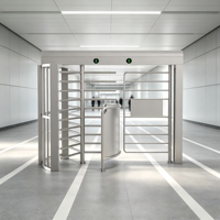 Tourniquet pleine hauteur en acier inoxydable 304 avec support pour plusieurs dispositifs de reconnaissance et anti-escalade pour lieux publics