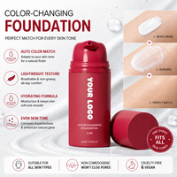 Base de Maquillaje Líquida Vegana de Color Blanco que Cambia de Tono de Marca Privada: Base de Maquillaje Líquida Todo en Uno que Cambia de Tono y Disimula Imperfecciones