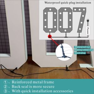 Đèn chữ cái LED 26 chữ cái, số, màu trắng, nhựa 3D, dùng pin, trang trí ngoài trời, sinh nhật & lễ hội, đèn chữ sáng - Product Image 5