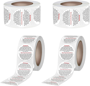 Etiquetas de Advertencia de Seguridad para Velas en Rollo, Adhesivas Personalizadas con Instrucciones de Uso para Velas - Product Image 1