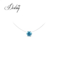 Collier pendentif ligne de pêche invisible Daisini orné de cristaux Swarovski Bijoux Design simple Accessoire de mode