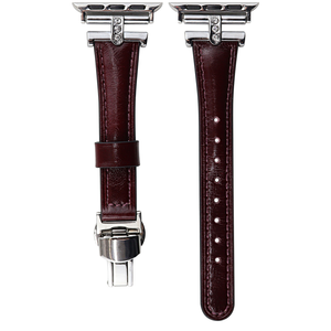 Convient pour le <span class=keywords><strong>bracelet</strong></span> de montre Diamant incrusté mince papillon Fermoir huile cire <span class=keywords><strong>Bracelet</strong></span> en <span class=keywords><strong>cuir</strong></span> avec style à la mode - Product Image 6