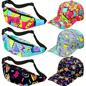 80s 90s <span class=keywords><strong>sac</strong></span> de taille accessoires pour hommes femmes doux coton Fanny Pack Baseball Cap Set - Product Image 1