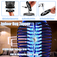Tueur de moustiques et de mouches électrique à LED, piège à insectes intérieur/extérieur avec prise, zapper à insectes pour patio, cour, lutte antiparasitaire