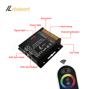 New RGB + trắng LED Sync điều khiển âm nhạc DC 5-24V PWM tín hiệu Dimmer RGBW 4-channel 40A + Full Touch RF 6-KEY điều khiển từ xa - Product Image 5