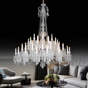 Moderner luxuriöser langer kristallkronleuchter für zuhause kristalllampe hotel lobby hochzeit kronleuchter decke luxus-hängelampe