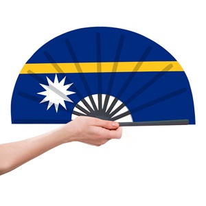 Nauru Flag Handheld Fan 33cm Pacific Island Handheld Open and Close Léger Ocean Theme Decorative Fan - Product Image 4