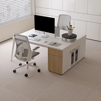 Bureau commercial design moderne pour deux personnes Poste de travail informatique à assemblage facile Vente en gros pour le personnel et les employés de bureau