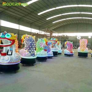 Juego de <span class=keywords><strong>Tren</strong></span> Eléctrico Lion Dance para niños-Parque temático y centro comercial Paseo de atracciones con construcción de acero - Product Image 2