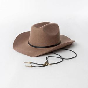Wholesale Luxury Quality Vintage Lady Wide Brim Western Cowgirl Hats 100% Wool Fedora Felt Women Custom Cowboy Hat - Product Image 3