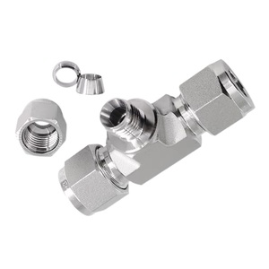 Raccord de compression en acier inoxydable 304, raccord en T pour tube de 1/2 pouce de diamètre extérieur, connecteur de tuyau résistant à la corrosion pour la <span class=keywords><strong>plomberie</strong></span> industrielle - Product Image 2
