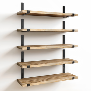 Étagère murale flottante en <span class=keywords><strong>bois</strong></span>, étagère de rangement, étagère et support combinés en <span class=keywords><strong>bois</strong></span> massif, adaptée aux murs solides - Product Image 3