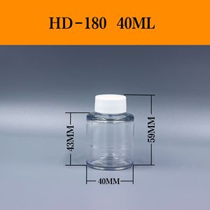 Botella de muestra de plástico transparente de 40 ml con tapa de rosca, frasco de PET para envasado de productos químicos diarios - Product Image 4
