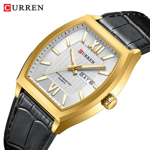 Montre à quartz carrée en alliage pour homme 8478, 38 mm, élégante, avec calendrier, lumineuse, étanche, bracelet en cuir, style rétro - Product Image 1