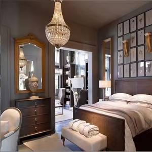 โคมไฟระย้าคริสตัลรูปวงรีสไตล์โมร็อกโกสมัยใหม่ ดีไซน์ยุโรปโบราณ พร้อมกระจกโครเมียมและโลหะ สำหรับตกแต่งภายในบ้านและบาร์ - Product Image 4