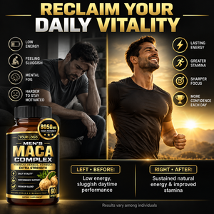 Best-seller : soutient la vitalité quotidienne, la performance, la force, l'endurance, la concentration, le bien-être général, complexe de maca pour hommes, capsule sportive - Product Image 4