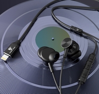 SOMIC TONE I8 Earphone Berkabel Sertifikasi MFI Earphone Digital dengan Pencahayaan Bass Stereo Headphone Berkabel Headset Game untuk iPhone