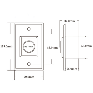زر ضغط ذكي بمستشعر الأشعة تحت الحمراء بدون لمس، زر تحرير للخروج يعمل بالأشعة تحت الحمراء لنظام التحكم في الدخول - Product Image 6