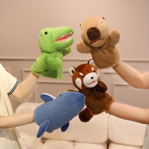 Logotipo personalizado, todos los modelos <span class=keywords><strong>de</strong></span> animales, dinosaurio supersuave, tiburón, mapache, León, Panda, zorro, <span class=keywords><strong>Lobo</strong></span>, oso, marioneta <span class=keywords><strong>de</strong></span> <span class=keywords><strong>mano</strong></span>, juguete <span class=keywords><strong>de</strong></span> peluche para bebé - Product Image 1