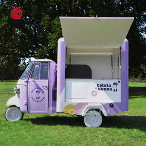 Vente personnalisée de chariot à jus de fruits Tricycle alimentaire électrique Gelato Chariots de nourriture en acier inoxydable Ape <span class=keywords><strong>Piaggio</strong></span> USA Pizza Food Truck pour l'Europe - Product Image 3