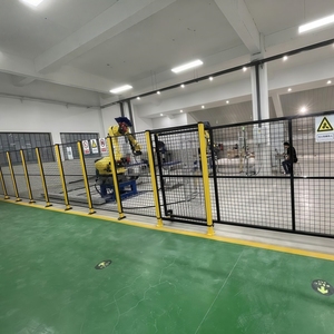 Clôture de sécurité pour zones dangereuses, porte coulissante |   Zones de robots industriels certifiées CE en acier au carbone résistant aux chocs, hauteur 2,0 m - Product Image 6