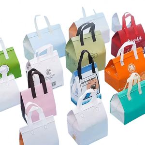 Sacs isothermes jetables en tissu non tissé recyclé avec logo personnalisé, maintien au chaud de 1 à 3 heures, vente en gros - Product Image 1