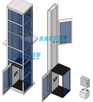 Ascenseur de luxe sur mesure Haokun pour maison, en acier inoxydable 304, intérieur en acrylique, sol en PVC, ascenseur de villa 400 kg, 1-20 m